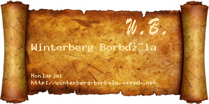 Winterberg Borbála névjegykártya